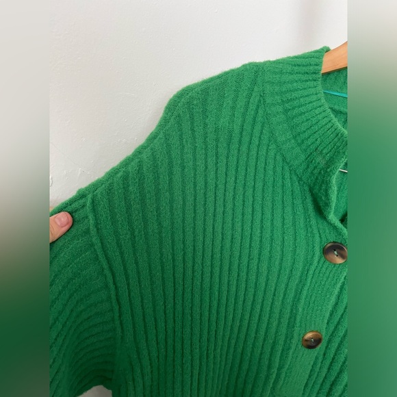 NWT FREE PEOPLE Cocoa Henley Rib Sweater In Rolling Hills MSRP $108 XS Oversized - Picture 6 of 8